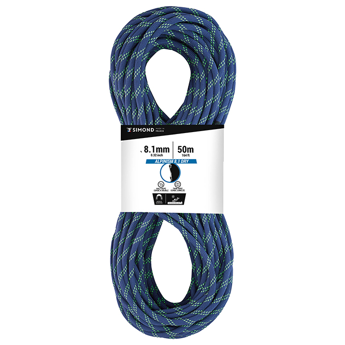 simond 81mm abseil alpinism 50m 2xdry