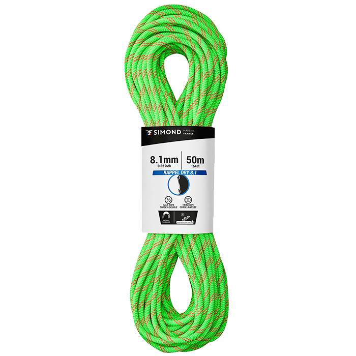 simond 81mm rappel 50m 2xdry Green